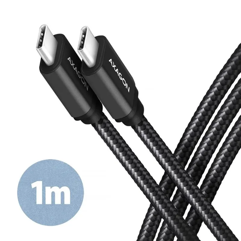 Cable usb-c to usb-c 1m 60w-black bucm3-cm10ab axagon