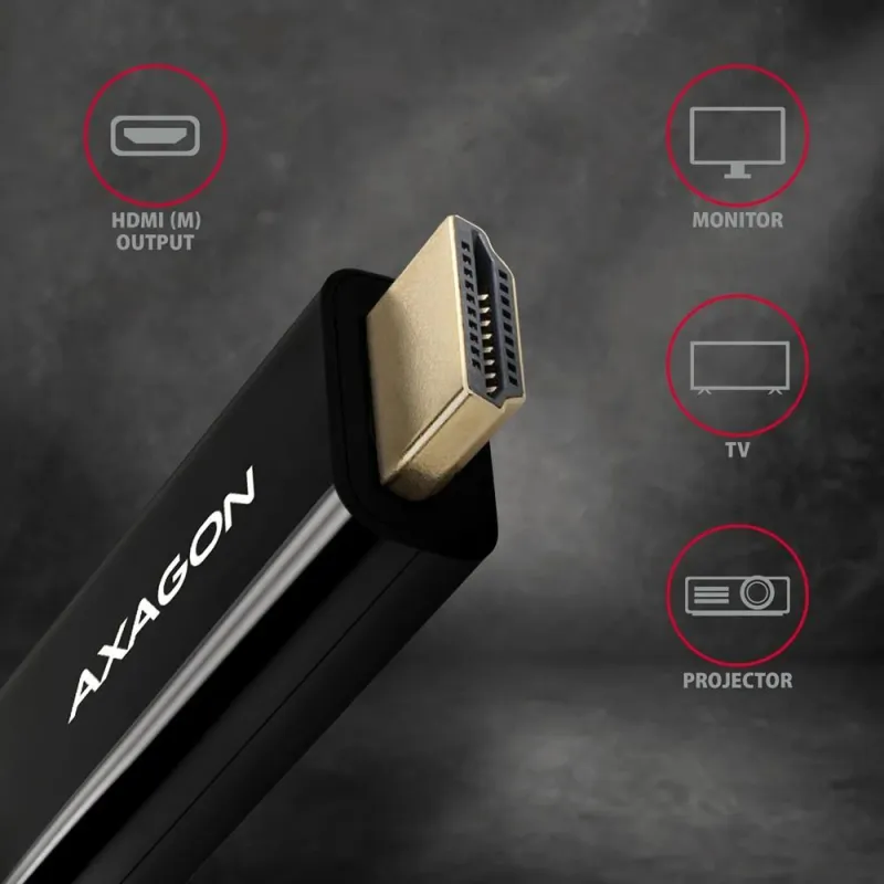 Cable mini dp to hdmi 1.8m-rvdm-hi14c2 axagon