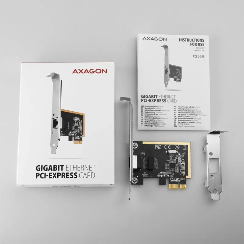 Net card pcie 1gbe 1port-sp&lp pcee-grf axagon