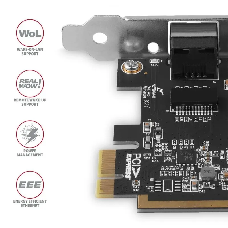 Net card pcie 1gbe 1port-sp&lp pcee-grf axagon