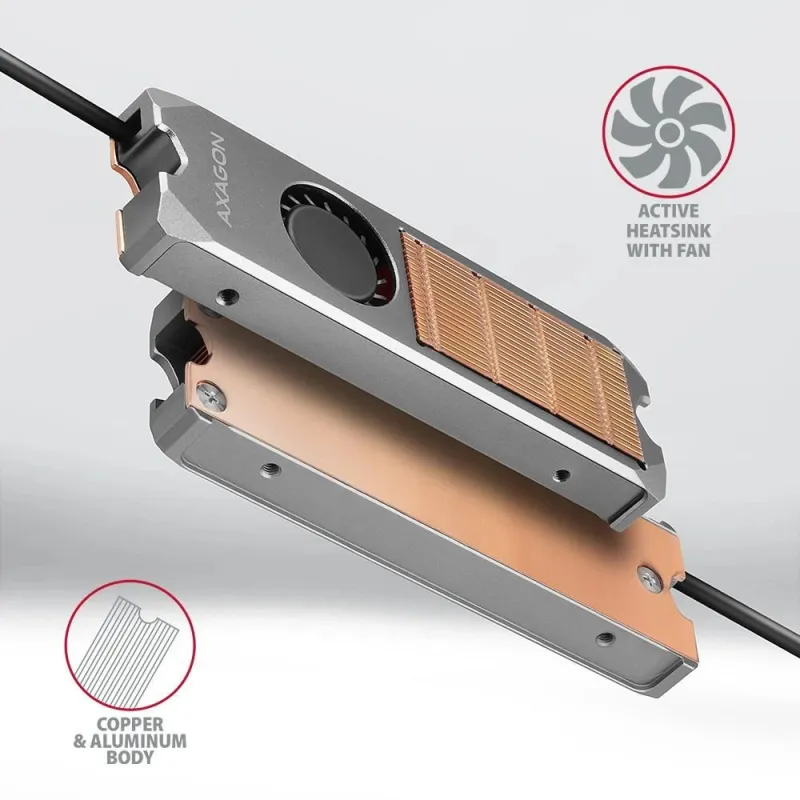 Ssd acc cooler m.2 copper fan-clr-m2fan axagon