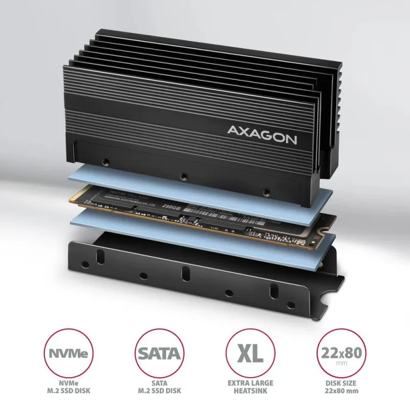 Ssd acc cooler m.2 2280-36mm clr-m2xl axagon