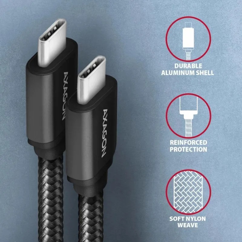 AXAGON Data and charging USB 3.2 Gen1 cable, 3 m - BUCM3-CM30AB - USB Type C - USB Type C