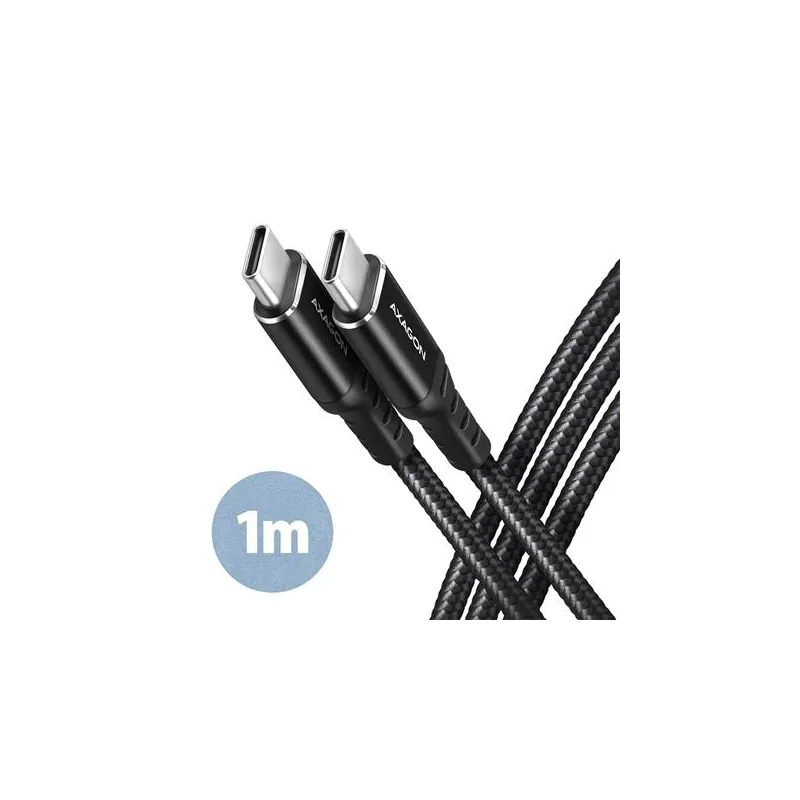 Cable usb-c to usb-c 1m 60w-hq black bucm-cm10ab axagon