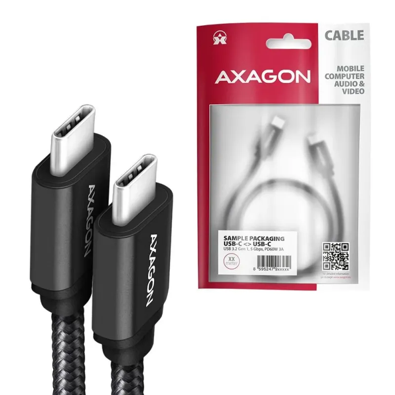 AXAGON Data and charging cable, 1m - BUCM-CM10AB - USB Type C to USB Type C
