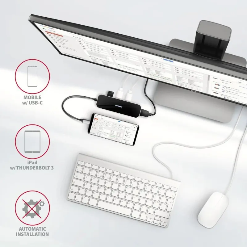 I-o hub usb-c 6in1-0.2m hmc-6h4a axagon