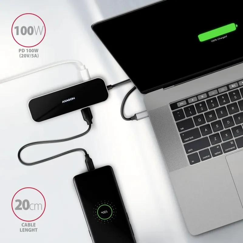 I-o hub usb-c 6in1-0.2m hmc-6h4a axagon
