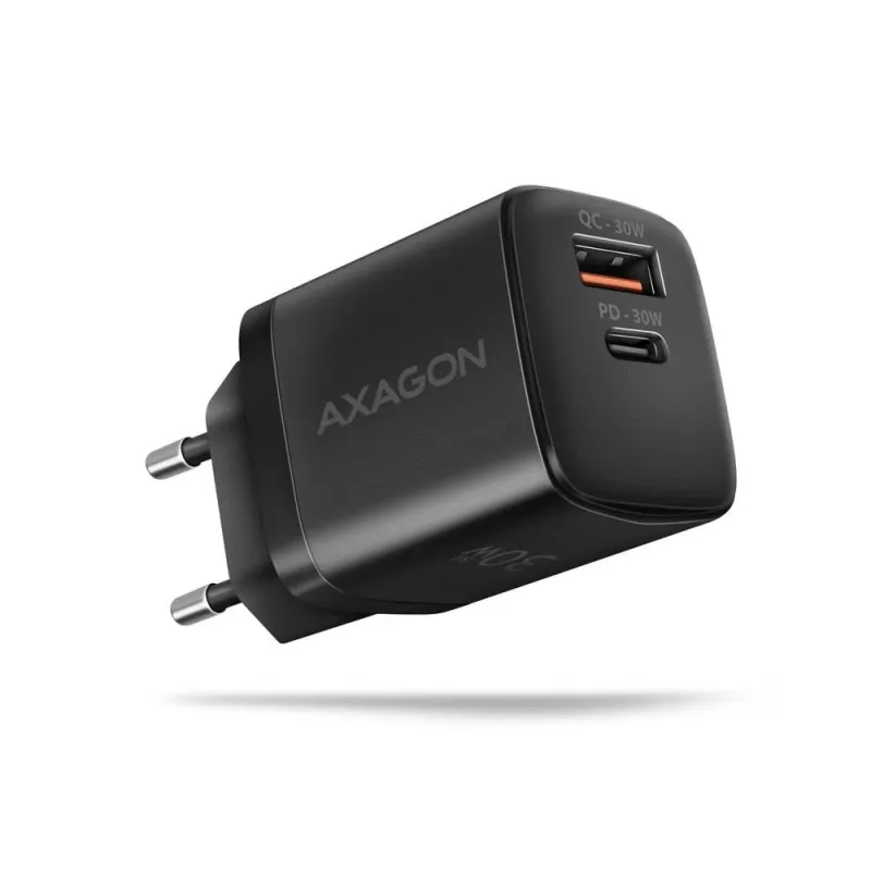 Mobile charger wall usb 30w-2port black acu-pq30 axagon