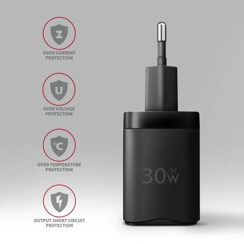 Mobile charger wall usb 30w-2port black acu-pq30 axagon