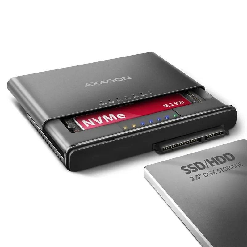 Ssd acc adapter usb-c-m.2&sata-10gbps 0.1m adsa-cc axagon