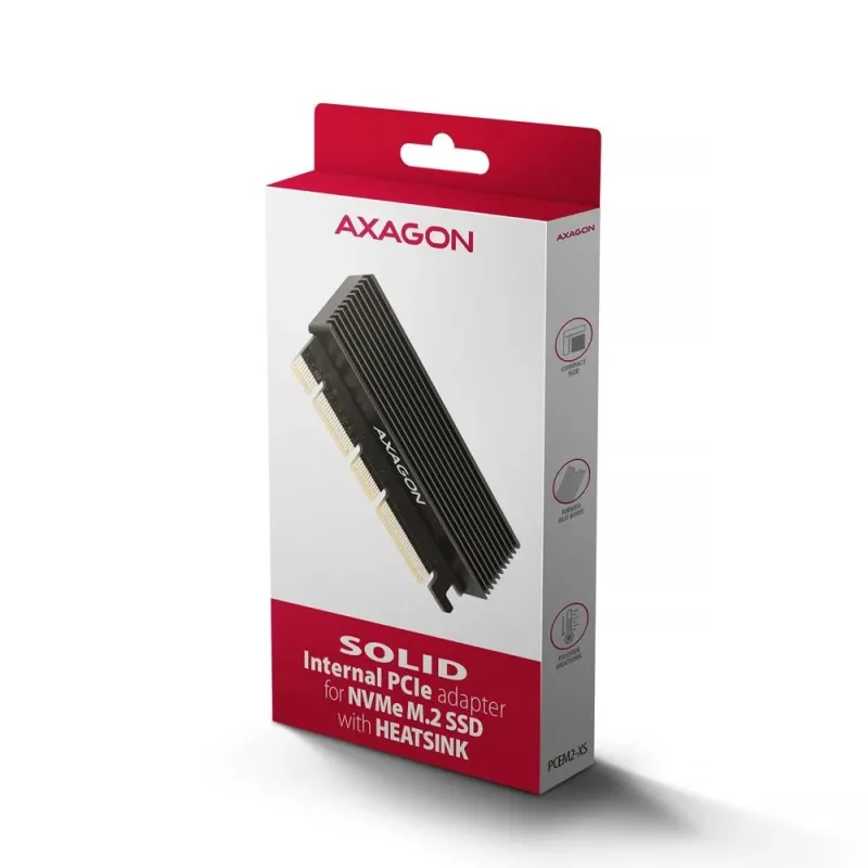 Ssd acc adapter pcie m.2-nvme-w-hs pcem2-xs axagon