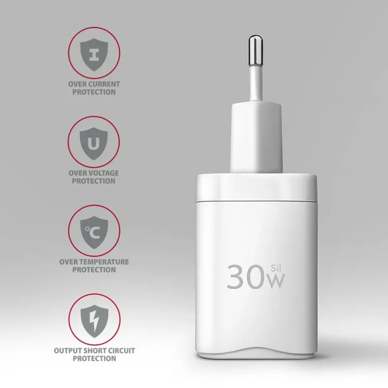 Mobile charger wall usb-c 30w-1port white acu-pd30w axagon