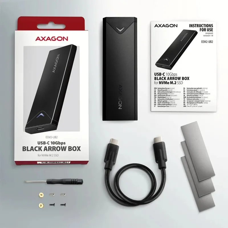 Ssd acc enclosure m.2 nvme-usb-c eem2-ub2 axagon