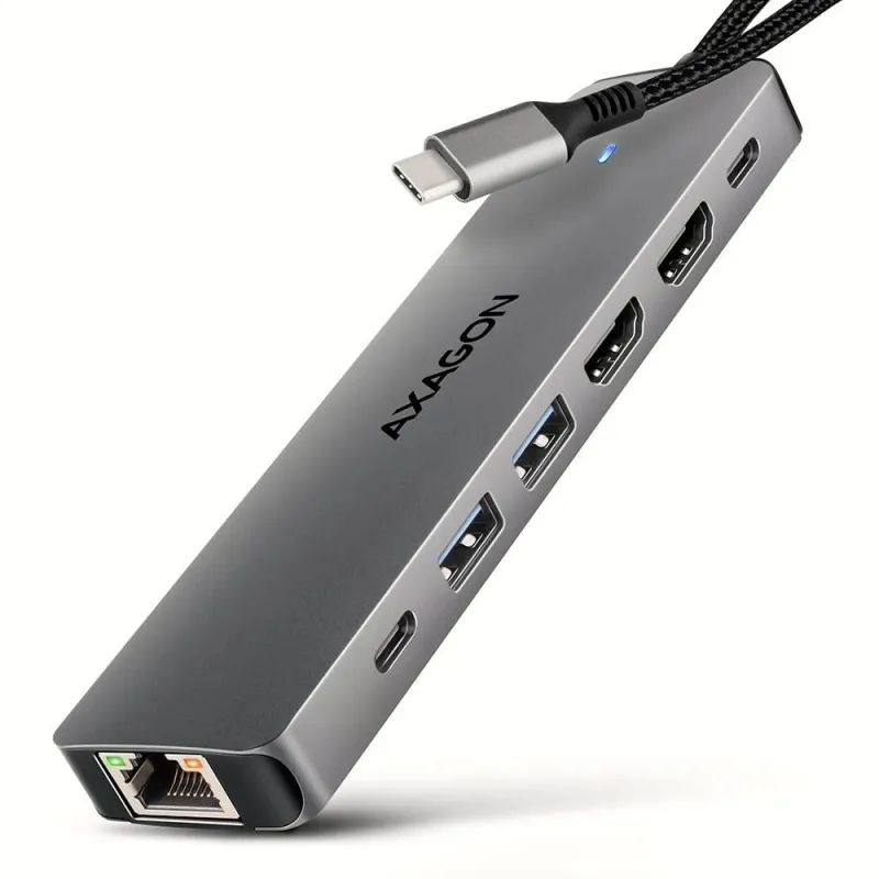 I-o hub usb-c 7in1 dual 4k-0.15m hmc-7hx2 axagon