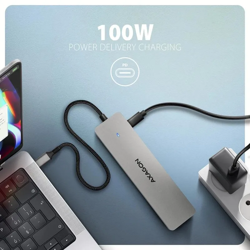 I-o hub usb-c 7in1 dual 4k-0.15m hmc-7hx2 axagon