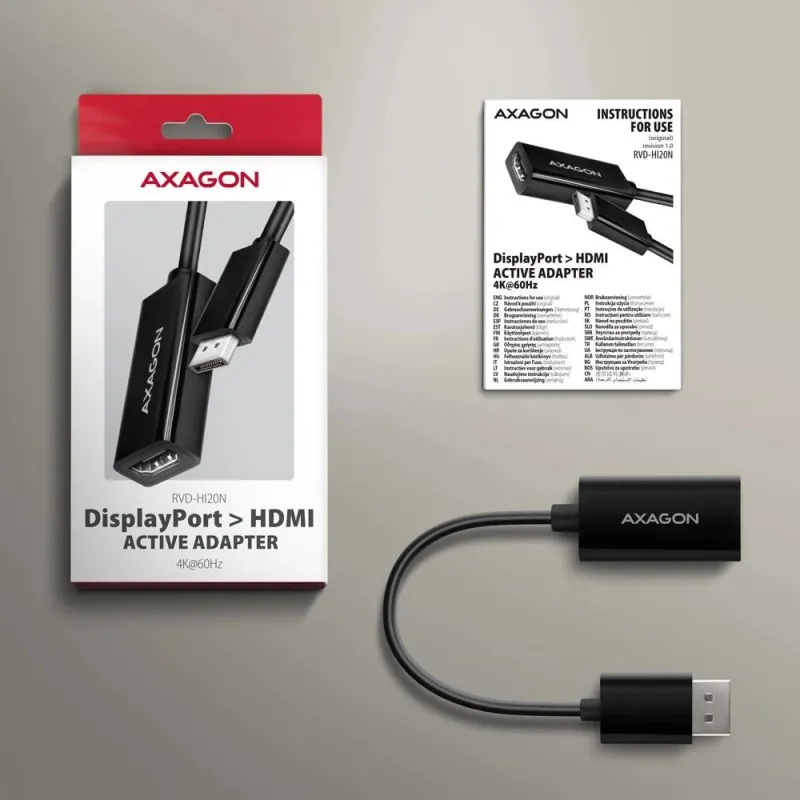 I-o adapter dp to hdmi-0.15m rvd-hi20n axagon