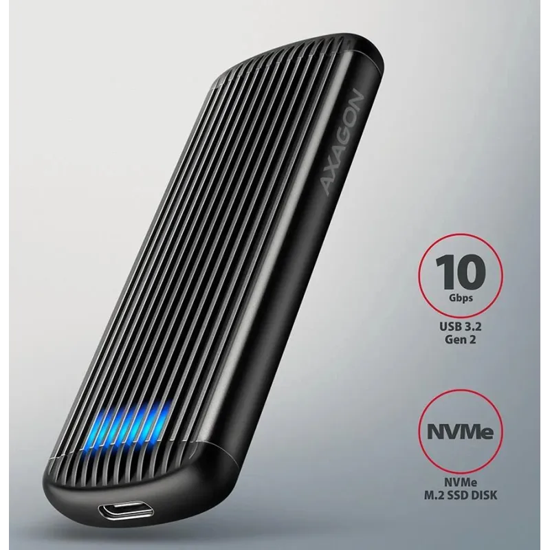 Ssd acc enclosure m.2 nvme-usb-c eem2-sc axagon