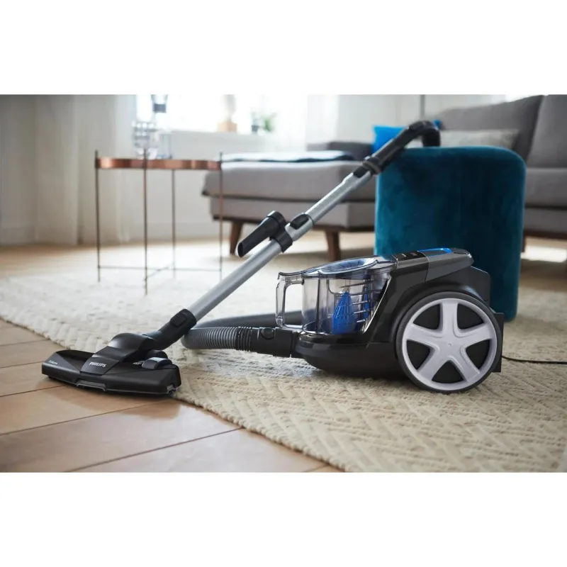 Vacuum Cleaner-PHILIPS-PowerPro Compact FC9331-09-Canister-Bagless-900 Watts-Capacity 1.5 l-Noise 76 dB-Black-Weight 4.5
