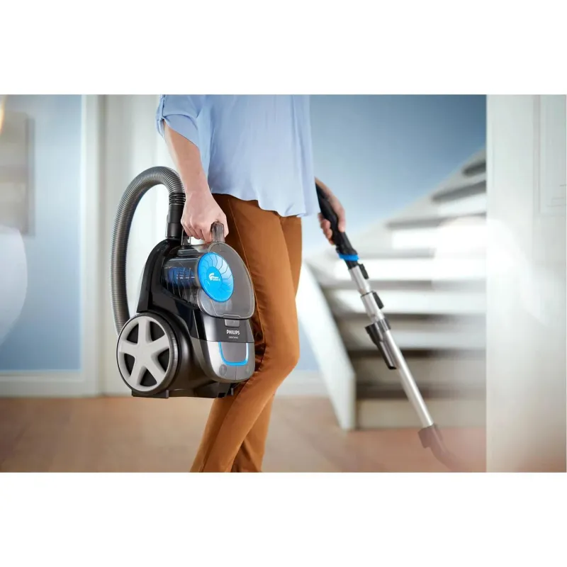 Vacuum Cleaner-PHILIPS-PowerPro Compact FC9331-09-Canister-Bagless-900 Watts-Capacity 1.5 l-Noise 76 dB-Black-Weight 4.5