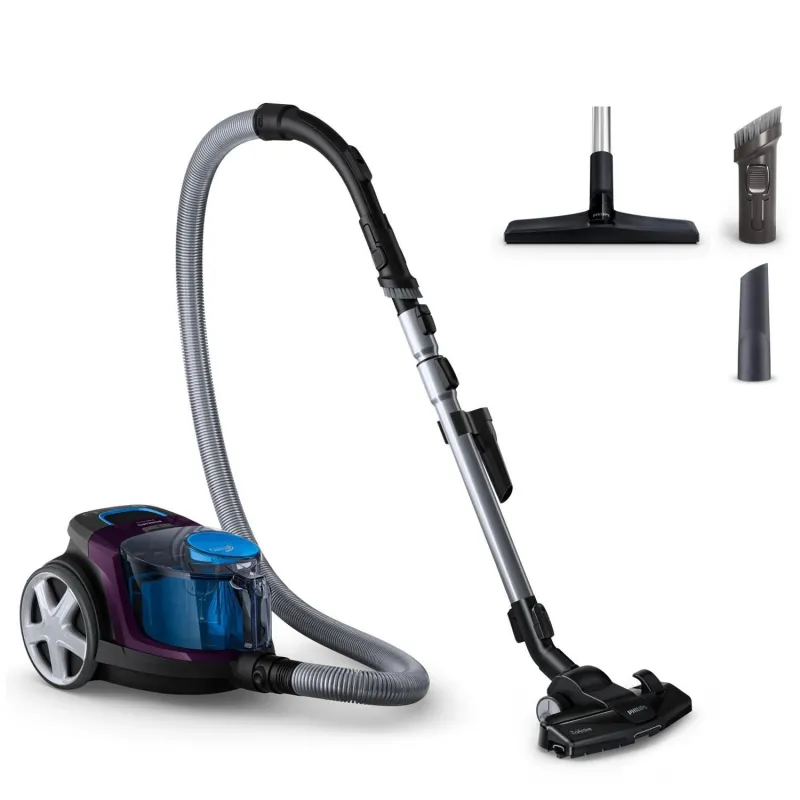 Vacuum Cleaner-PHILIPS-Canister-Bagless-750 Watts-Capacity 1.5 l-Noise 76 dB-Purple-Weight 4.5 kg-FC9333-09