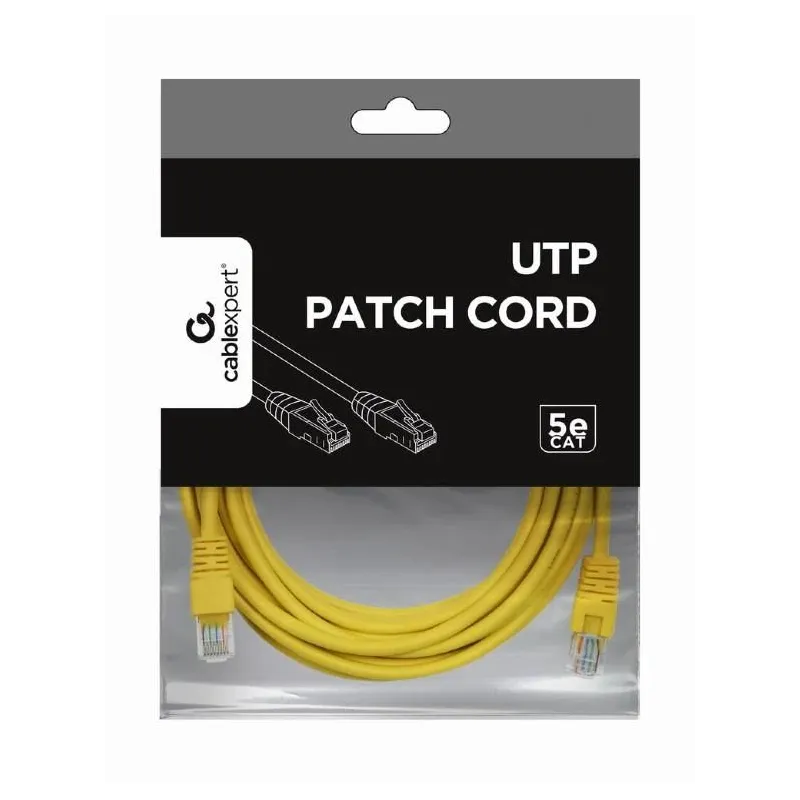 Patch cable cat5e utp 5m-yellow pp12-5m-y gembird