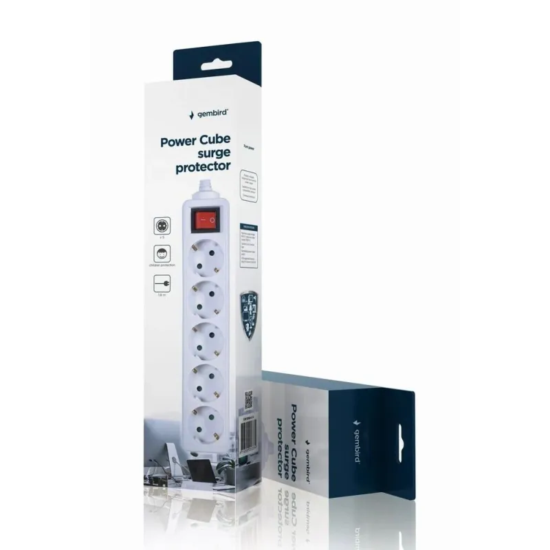 Protector power surge 1.8m-5outl spg4-c-6 gembird