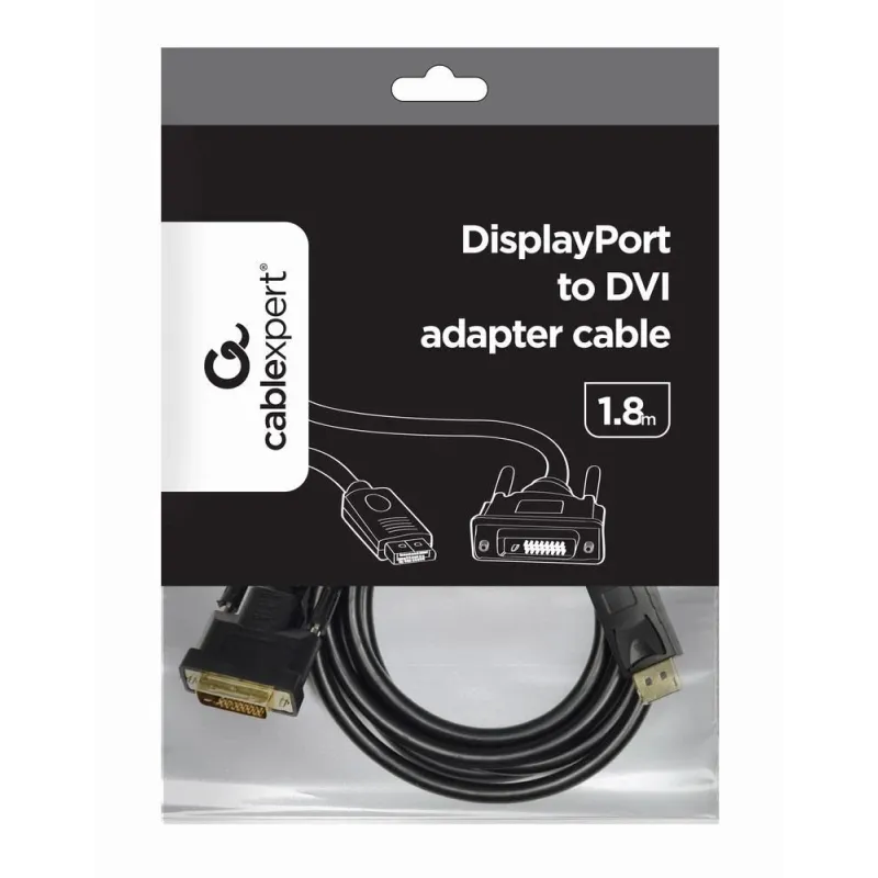 Cable display port to dvi-1.8m cc-dpm-dvim-6 gembird
