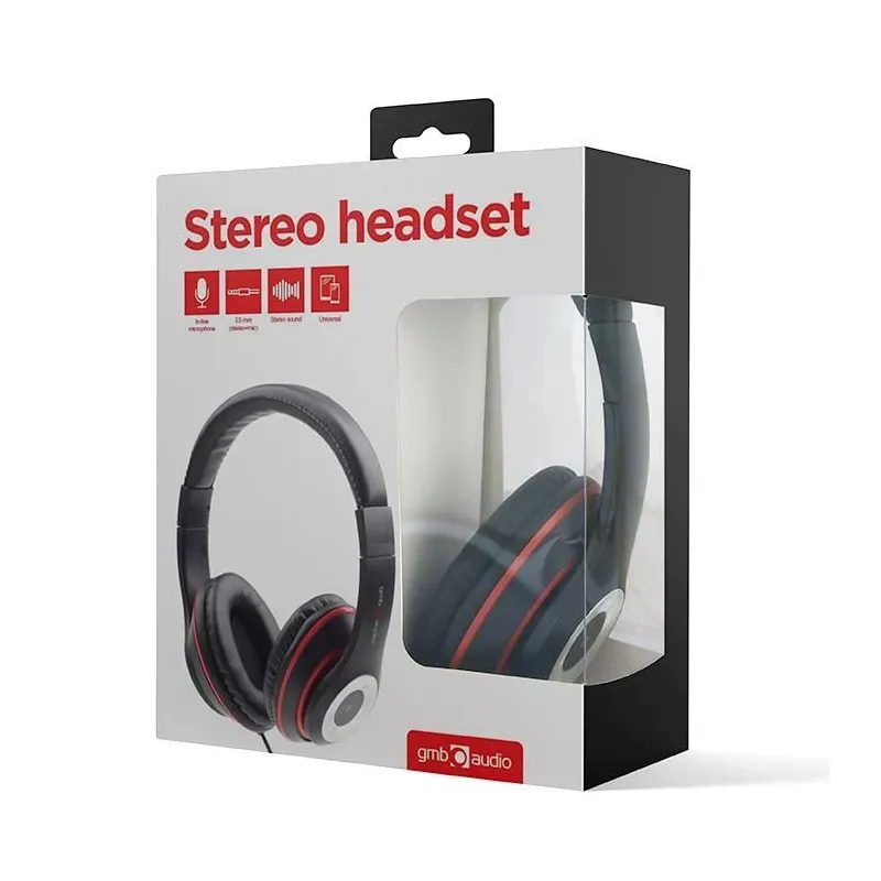 Gembird - Stereo headset, Los Angeles + microphone, passive noise canceling - Black
