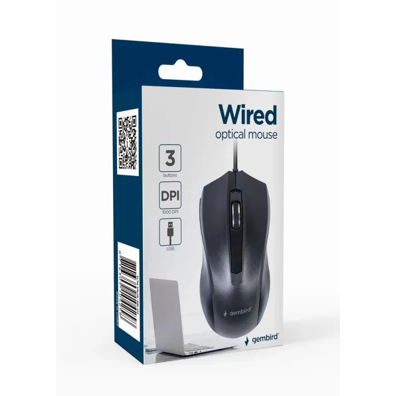 Mouse usb optical-black mus-3b-01 gembird