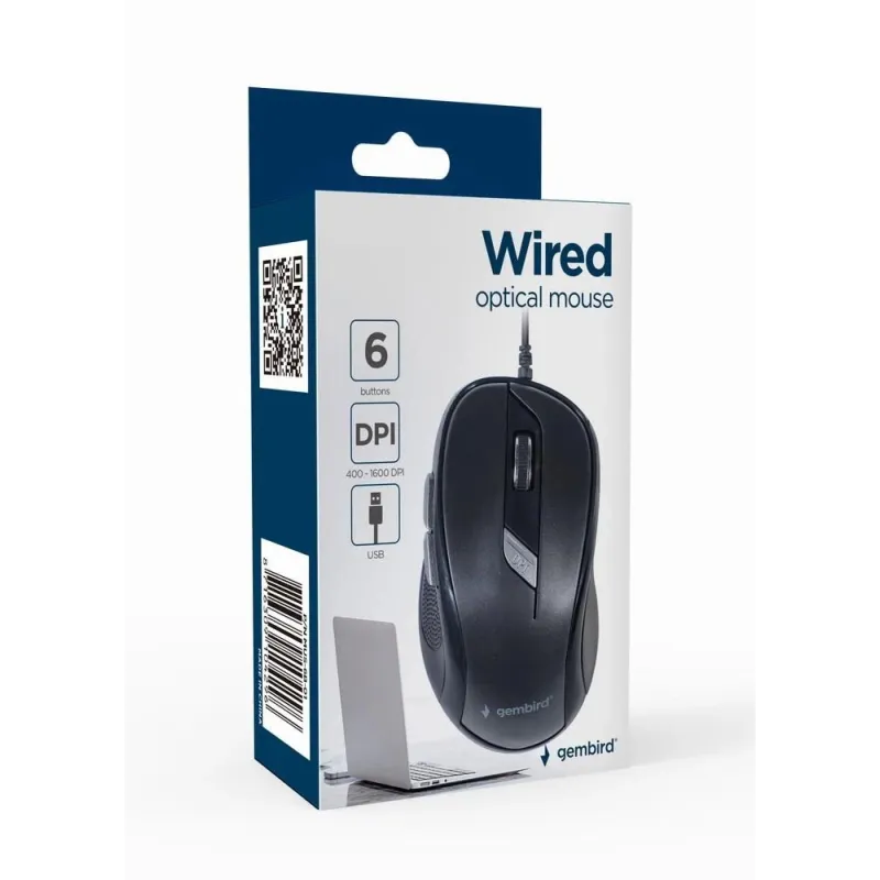 Mouse usb optical-black mus-6b-01 gembird