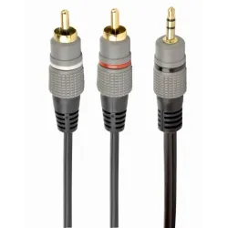 Cable audio 3.5mm to 2rca 2.5m-gold cca-352-2.5m gembird