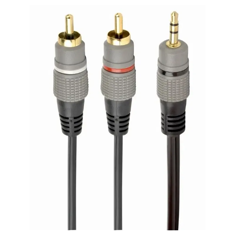 Cable audio 3.5mm to 2rca 2.5m-gold cca-352-2.5m gembird