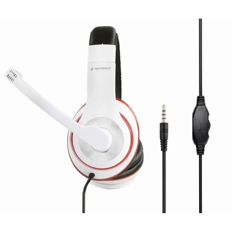 Headset stereo white-mhs-03-wtrdbk gembird