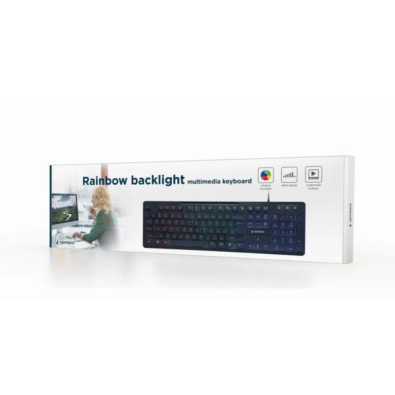Keyboard multimedia usb eng-black kb-uml-02 gembird