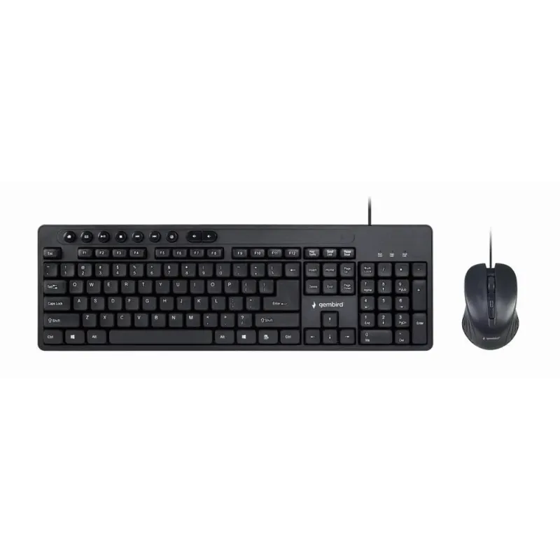 Gembird - Multimedia desktop set - KBS-UM-04 - Keyboard and Mouse Set - Wired - Mouse included - US - Black