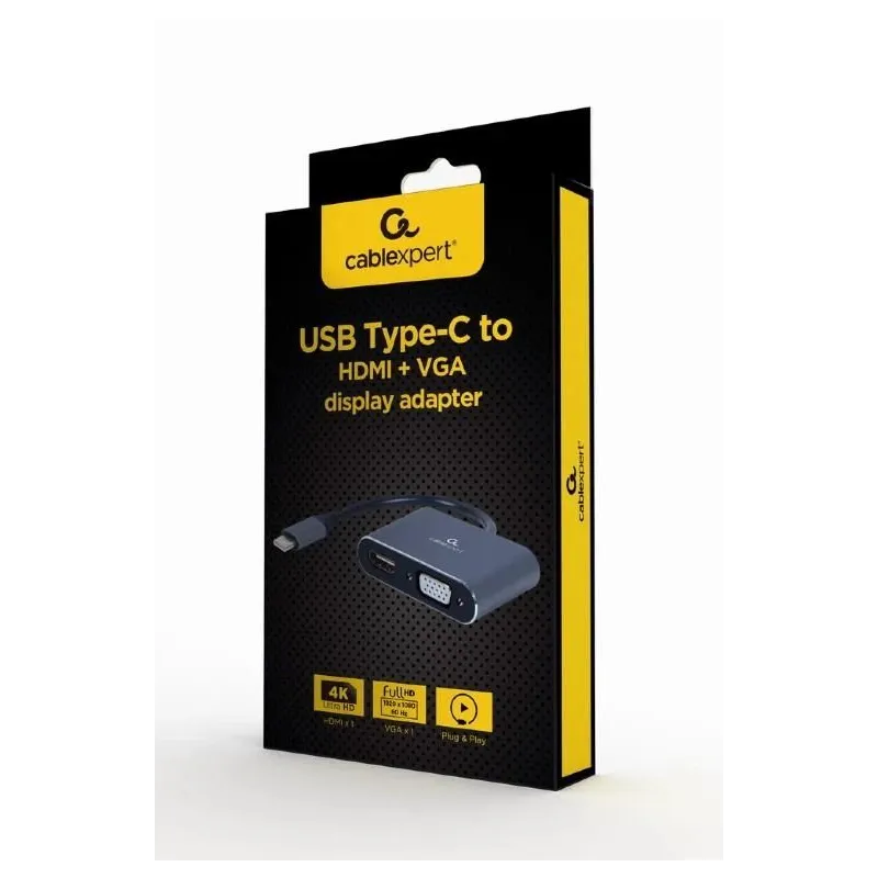 I-o adapter usb-c to hdmi-vga-a-usb3c-hdmivga-01 gembird