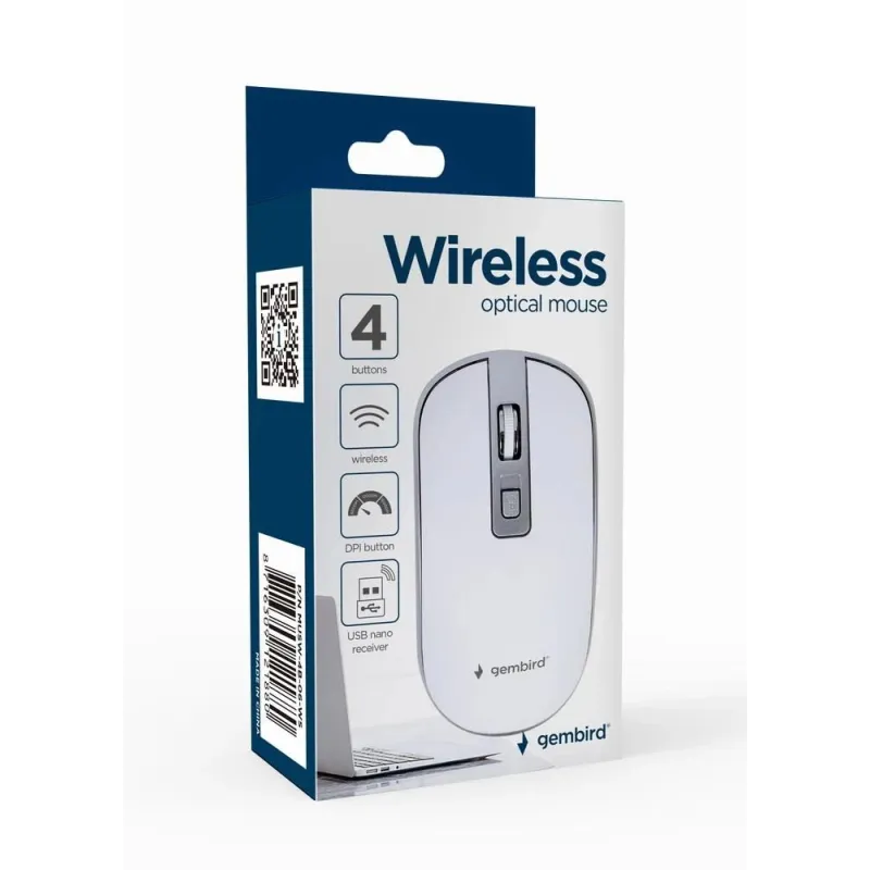 Mouse usb optical wrl white-silver musw-4b-06-ws gembird