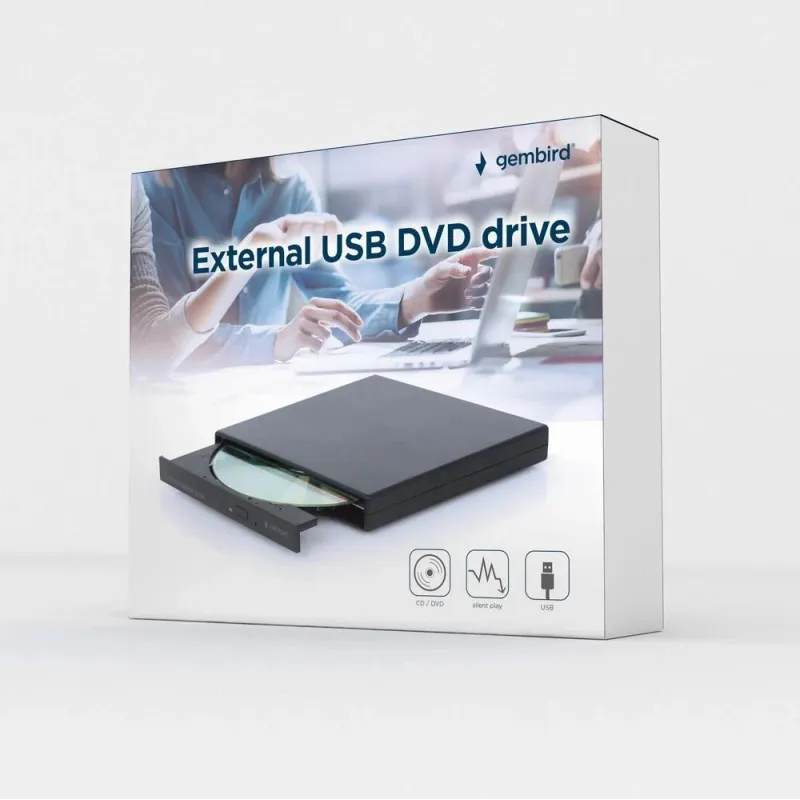 Gembird - External USB DVD drive - DVD-USB-04 - Interface USB 2.0 - DVD - CD read speed 24 x - CD write speed 24 x