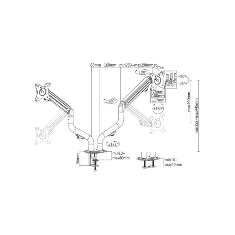 Display acc mounting arm-17-32 ma-da2-02 gembird