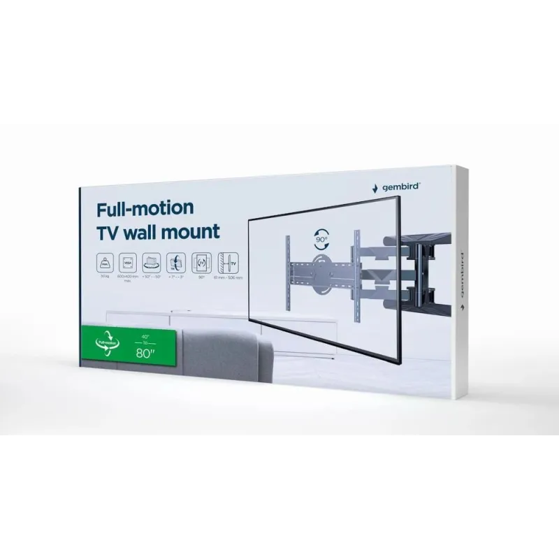 Tv set acc wall mount 40-80-wm-80str-01 gembird