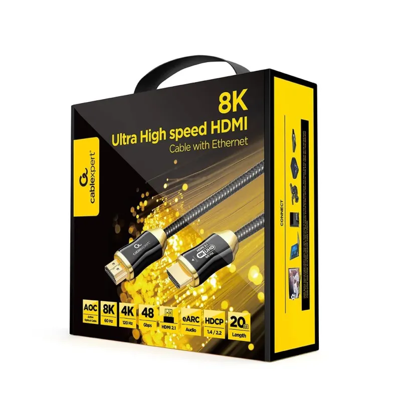Cable hdmi-hdmi 20m aoc prem-ccbp-hdmi8k-aoc-20m gembird