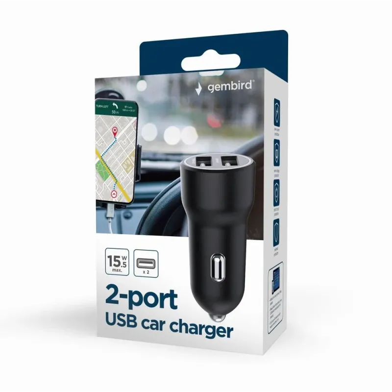 Mobile charger car usb 2port-ta-uc-2a15-car-01 gembird