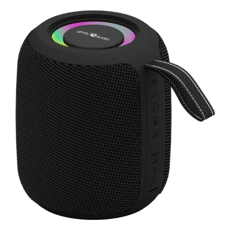 Portable Speaker-GEMBIRD-Black-Portable-Wireless-Bluetooth-SPK-BT-LED-05-BK