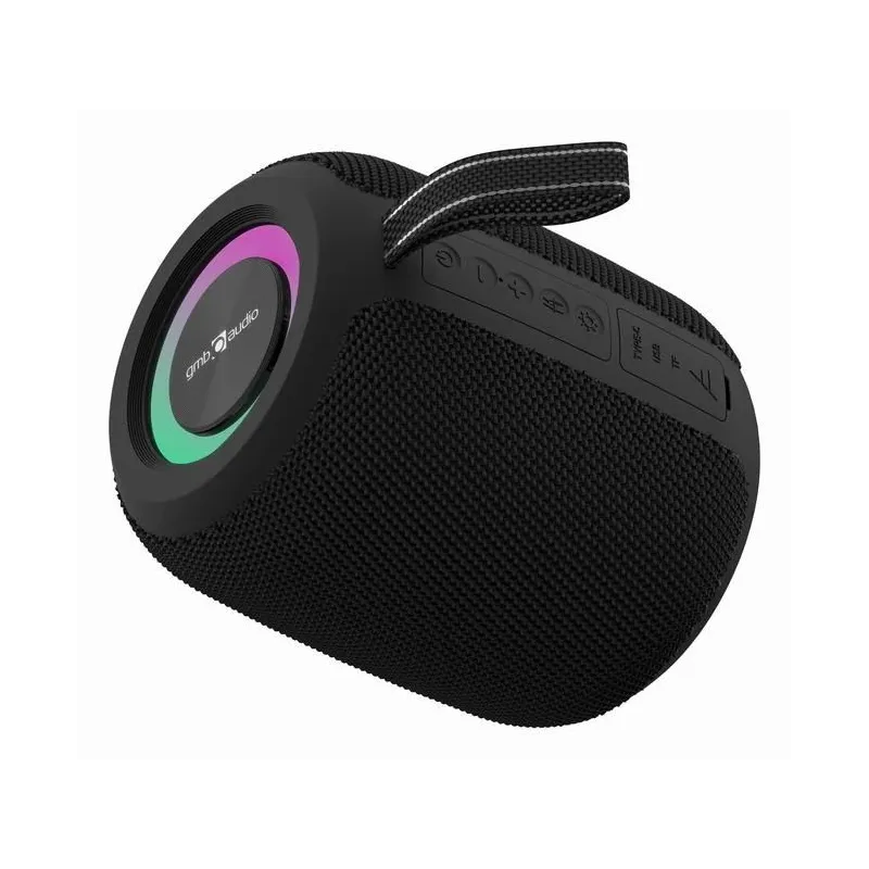 Portable Speaker-GEMBIRD-Black-Portable-Wireless-Bluetooth-SPK-BT-LED-05-BK