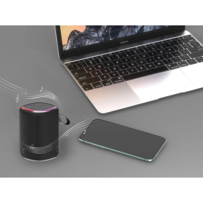Portable Speaker-GEMBIRD-Black-Wireless-Bluetooth-SPK-BT-LED-08S