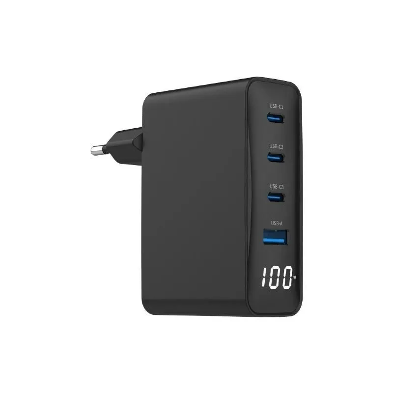 Charger usb 100w 4port gan-ta-uc-pdqc100lcd-01-bk gembird