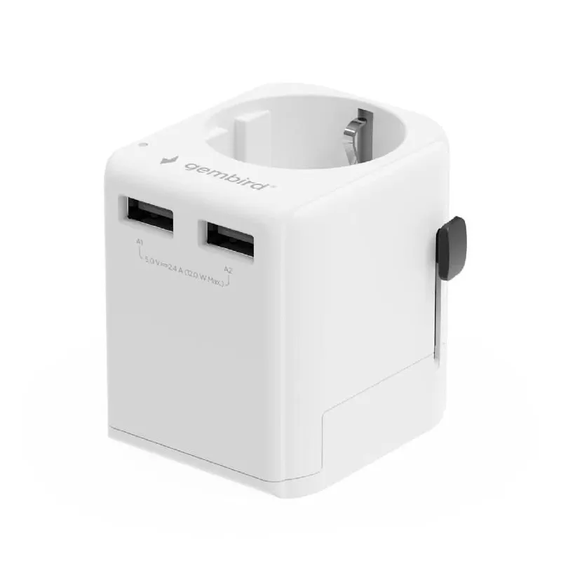 Power adapter eu to univ. 12w-wht tpa-eu2a12-01-w gembird