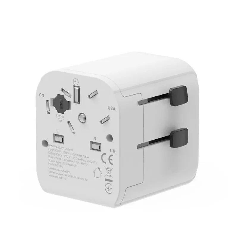 Power adapter eu to univ. 12w-wht tpa-eu2a12-01-w gembird