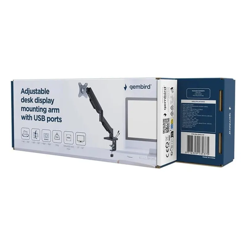 Display acc mounting arm-17-32 ma-da1u-01 gembird