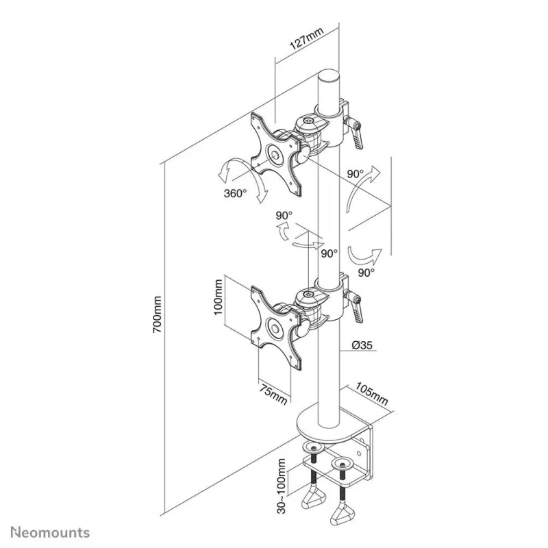 Tv set acc desk mount black-10-24 fpma-d700dv neomounts